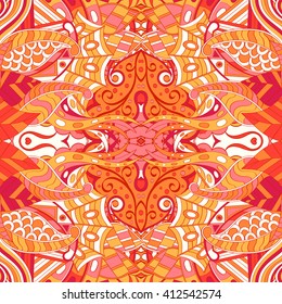Tracery colorful pattern. Mehendi carpet design. 