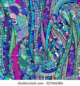 Tracery colorful pattern. Mehendi design. Neat even harmonious calming doodle texture. Algae sea varied motif. Indifferent discreet, soulful. Ambitious bracing usable, curved doodling mehndi. Vector.