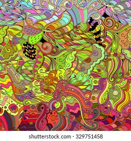 Tracery colorful pattern. Mehendi design. Neat even harmonious calming doodle texture. Algae sea varied motif. Indifferent discreet, soulful. Ambitious bracing usable, curved doodling mehndi. Vector.