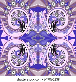 Tracery colorful pattern. Mehendi design. harmonious calming doodle texture seamless. Indifferent discreet.