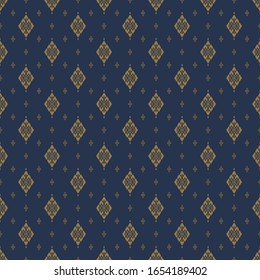 Tracery diamond elements design. gold seamless pattern background. vector illustration