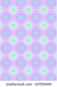 Tracery in the form of  lines and various geometric abstract shapes on green background.