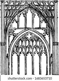 Tracery, increasing the amount of light,  vintage engraving.