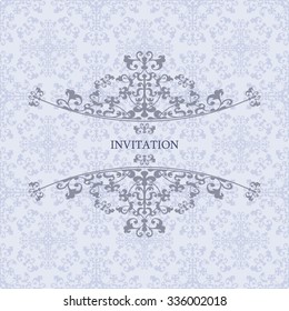Tracery on a blue background design of the invitation.