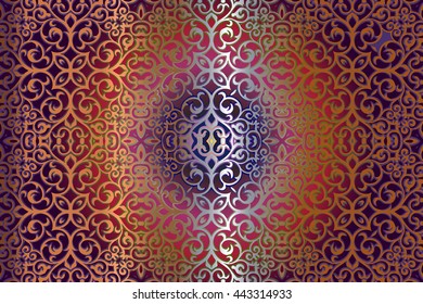 tracery ornament frame in Victorian style on dark background. Element for design.