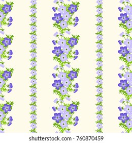 Tracery pattern in mini delicious blue flowers. Trendy bright colors. Floral seamless light background for textile or book covers, manufacturing, wallpapers, print, gift wrap and scrapbooking