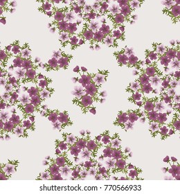 Tracery pattern in mini delicious flowers of ranunculus. Trendy liberty style. Floral seamless background for textile or book covers, manufacturing, wallpapers, print, gift wrap and scrapbooking