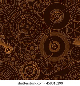 Tracery pattern on the theme of the Time. Gold mechanism on the black.