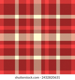 Tracery plaid vector check, creativity fabric seamless textile. Composition background tartan pattern texture in red and light goldenrod yellow color.