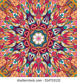 Tracery seamless calming pattern. Mehendi design. Neat even colorful harmonious doodle carpet texture. Algae sea motif. Indifferent discreet. Ambitious bracing usable, curved doodling mehndi. Vector.