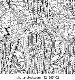 Tracery seamless calming pattern. Mehendi design. Neat even binary harmonious doodle texture. Algae sea motif. Indifferent discreet. Ambitious bracing usable, curved doodling mehndi. Vector.