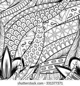 Tracery seamless calming pattern. Mehendi design. Neat even binary harmonious doodle texture. Algae sea motif. Indifferent ethnic. Ambitious bracing usable, curved doodling mehndi. Vector.