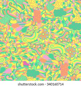 Tracery seamless calming pattern. Mehendi design. Neat even pastel harmonious doodle texture. Algae sea motif. Indifferent discreet. Ambitious bracing usable, curved doodling mehndi. Vector.