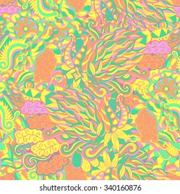 Tracery seamless calming pattern. Mehendi design. Neat even pastel harmonious doodle texture. Algae sea motif. Indifferent discreet. Ambitious bracing usable, curved doodling mehndi. Vector.