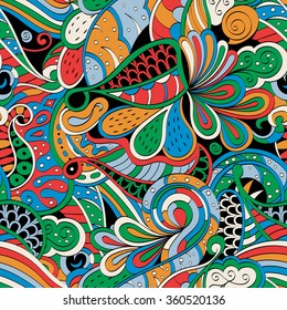 Tracery seamless calming pattern. Mehendi design. Neat even colorful harmonious doodle texture. Algae sea motif. Indifferent discreet. Ambitious bracing usable, curved doodling mehndi. Vector.