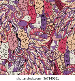 Tracery seamless calming pattern. Mehendi design. Neat even colorful harmonious doodle texture. Algae sea motif. Indifferent discreet. Ambitious bracing usable, curved doodling mehndi. Vector.