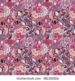 Tracery seamless calming pattern. Mehendi design. Neat even colorful harmonious doodle texture. Algae sea motif. Indifferent discreet. Ambitious bracing usable, curved doodling mehndi. Vector.