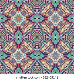 Tracery seamless calming pattern. Mehendi design. 