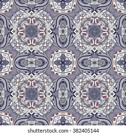 Tracery seamless calming pattern. Mehendi design. 