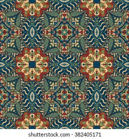 Tracery seamless calming pattern. Mehendi design. 