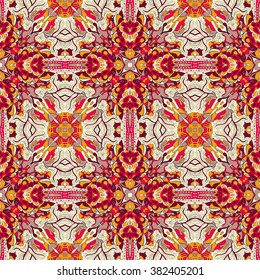 Tracery seamless calming pattern. Mehendi design. Neat even colorful harmonious doodle texture. Algae sea motif. Indifferent discreet. Ambitious bracing usable, curved doodling mehndi. Vector.