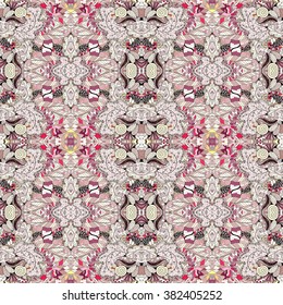 Tracery seamless calming pattern. Mehendi design. 