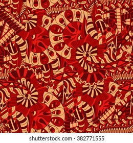 Tracery seamless calming pattern. Mehendi design. Neat even colorful harmonious doodle texture. Algae sea motif. Indifferent discreet. Ambitious bracing usable, curved doodling mehndi. Vector.