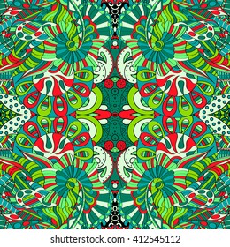 Tracery seamless calming pattern. Mehendi design. 