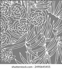 Tracery nahtlose beruhigende Muster. Mehndi-Design. Ethnische monochrome binäre Doodle-Textur. Gebogener doodling schwarz-weißer Hintergrund.