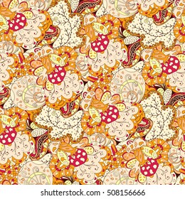 Tracery seamless calming pattern. Mehndi design. Ethnic colorful doodle texture. Curved doodling background. Vector.
