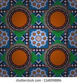 Tracery seamless pattern. Curved doodling in red, brown and orange colors. Mehndi design. Ethnic binary doodle texture. Vector illustration.