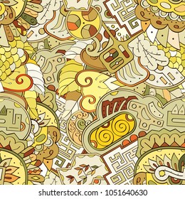 Tracery seamless pattern. Mehndi design. Ethnic colorful doodle texture. Curved doodling background. Vector