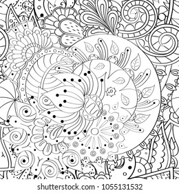 Tracery seamless pattern. Mehndi design. Ethnic monochrome binary doodle texture. Curved doodling black and white background. Vector