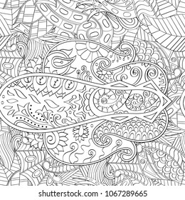 Tracery seamless pattern. Mehndi design. Ethnic monochrome binary doodle texture. Curved doodling black and white background. Vector