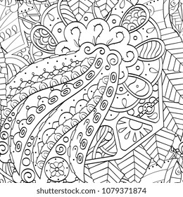 Tracery seamless pattern. Mehndi design. Ethnic monochrome binary doodle texture. Curved doodling black and white background. Vector