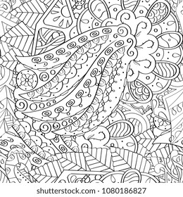 Tracery seamless pattern. Mehndi design. Ethnic monochrome binary doodle texture. Curved doodling black and white background. Vector
