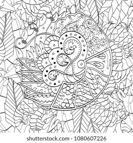 Tracery seamless pattern. Mehndi design. Ethnic monochrome binary doodle texture. Curved doodling black and white background. Vector