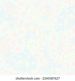 Tracery seamless pattern. Mehndi design. Pastel. 6 colors. Ethnic doodle texture. Curved doodling background. Vector