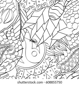 Tracery seamless pattern. Mehndi design. Ethnic monochrome binary doodle texture. Curved doodling black and white background. Vector