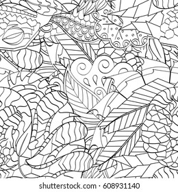 Tracery seamless pattern. Mehndi design. Ethnic monochrome binary doodle texture. Curved doodling black and white background. Vector