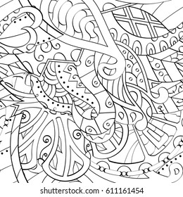 Tracery seamless pattern. Mehndi design. Ethnic monochrome binary doodle texture. Curved doodling black and white background. Vector