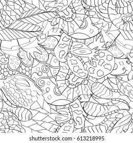 Tracery seamless pattern. Mehndi design. Ethnic monochrome binary doodle texture. Curved doodling black and white background. Vector