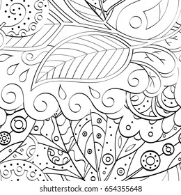 Tracery seamless pattern. Mehndi design. Ethnic monochrome binary doodle texture. Curved doodling black and white background. Vector