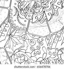 Tracery seamless pattern. Mehndi design. Ethnic monochrome binary doodle texture. Curved doodling black and white background. Vector