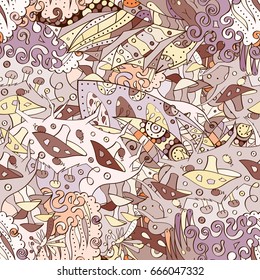 Tracery seamless pattern. Mehndi design. Ethnic colorful doodle texture. Curved doodling background. Vector