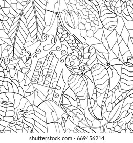 Tracery seamless pattern. Mehndi design. Ethnic monochrome binary doodle texture. Curved doodling black and white background. Vector
