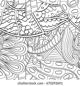 Tracery seamless pattern. Mehndi design. Ethnic monochrome binary doodle texture. Curved doodling black and white background. Vector