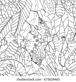 Tracery seamless pattern. Mehndi design. Ethnic monochrome binary doodle texture. Curved doodling black and white background. Vector
