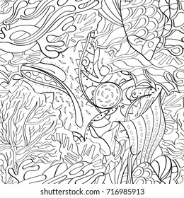Tracery seamless pattern. Mehndi design. Ethnic monochrome binary doodle texture. Curved doodling black and white background. Vector
