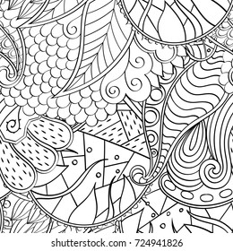 Tracery seamless pattern. Mehndi design. Ethnic monochrome binary doodle texture. Curved doodling black and white background. Vector